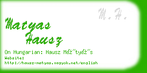 matyas hausz business card